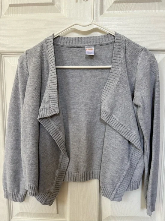 Gymboree Gray Open-Front Draped Cardigan