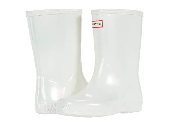 HUNTER® KIDS FIRST CLASSIC NEBULA RAIN BOOTS–KNEE HIGH FIT SILVER 3 LITTLE KID M