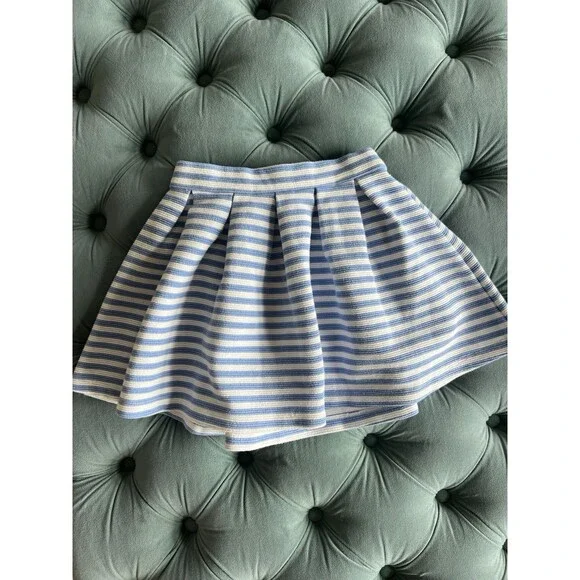 Gymboree skirt girl’s 8 Spring Prep white blue stripe pleat  **READ**