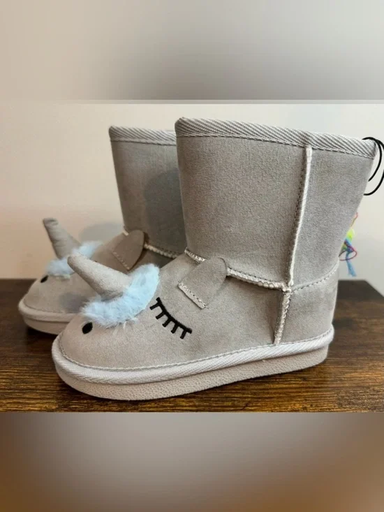 Thereabouts Toddler Girls Gray Quinn Unicorn Boots NWT Size toddler 5