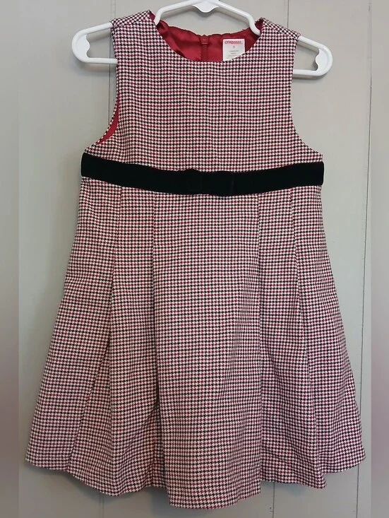 Gymboree Classic Holiday Girls Size 3 Lined Houndstooth  Dress
