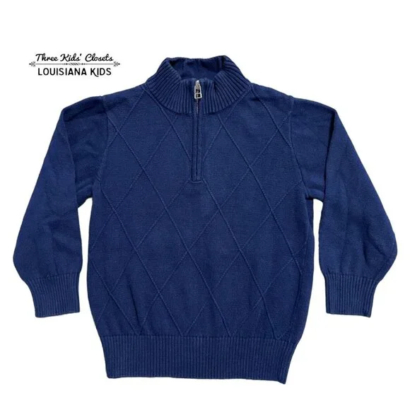Gymboree XS (3-4) Navy Blue Half-Zip Pullover Sweater