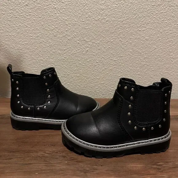NWOT Wonder Nation Rocker Style Black Girl Booties Size 8