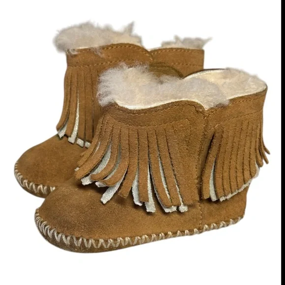 Ugg Branyon Fringe Suede Boot SZ 2/3 Toddler