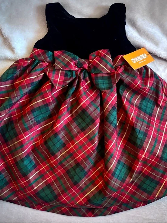 Gymboree NWT Holiday Plaid Velvet Dress 12-18 Month Christmas Party Toddler Girl