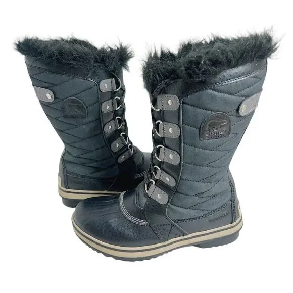 Sorel TOFINO II Youth Waterproof Boot Girl's Black Snow Boot Winter Boot Size 4
