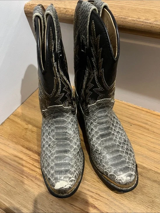 Durango Gray & Black Kids Western Cowboy Boots
