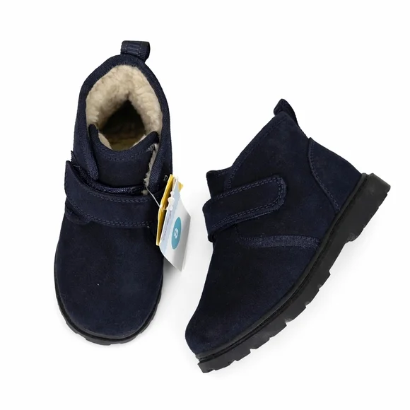Cat & Jack Toddler Navy Winter Boots Size 8 Fleece Lined Hook & Loop Target