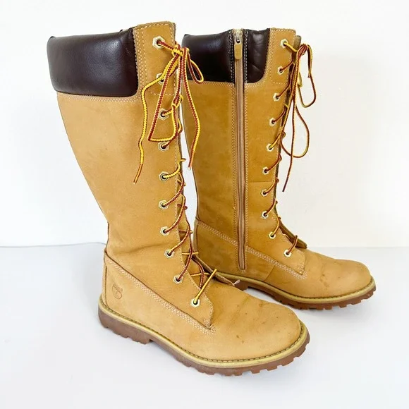 Timberland Girls Asphalt Trail Tall Lace Up Boots Size 5