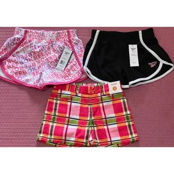 NWT❤️2 pcs Rebook Shorts & Gymboree plaids Short sz7