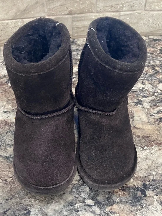 BearPaw Dark Brown Plush Suede Boots