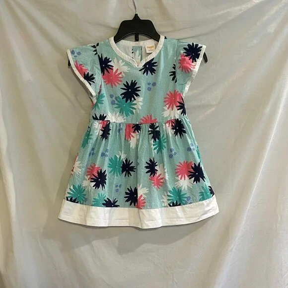 Gymboree Girls 3T Abstract Floral Short Sleeve Fit & Flare Dress