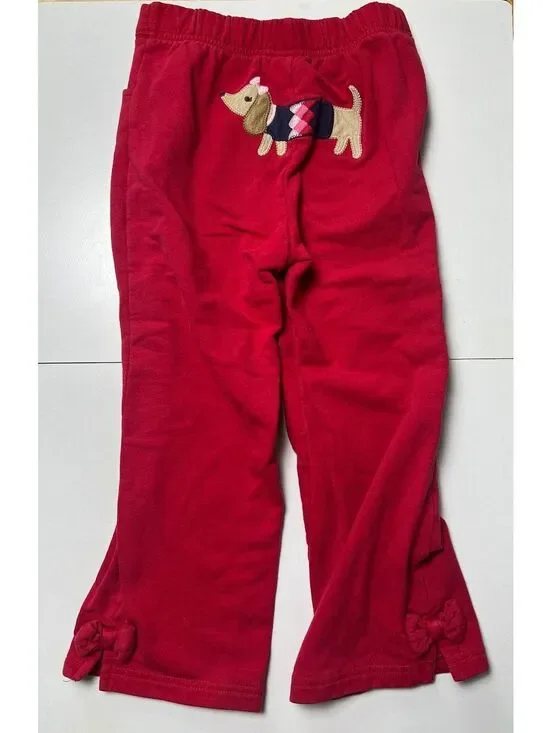 Vintage Red Gymboree Scottie Dog Flare Pants Girls 4T