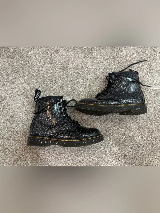 Dr Doc Martens Glitter Patent Leather Boots Toddler 10