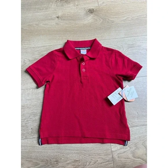 NWT Boys Kids Gymboree playproof uniforms nanotex short sleeve red polo size 2T