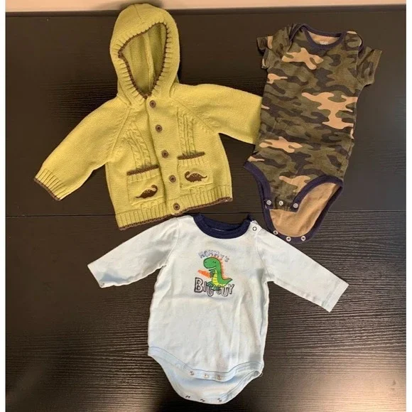 Dinosaur Themed Baby Clothing Lot of 3 Gymboree Carters‎ Circo 3-9 Months