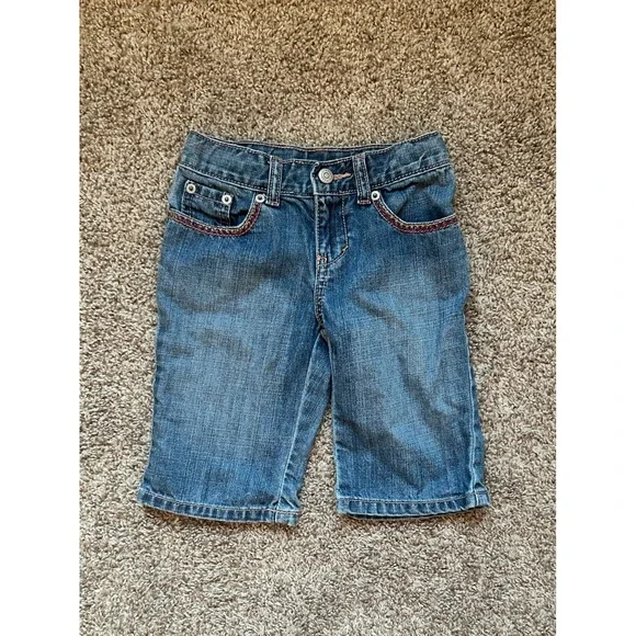 Gymboree Girls Blue Denim‎ Embroidered Shorts I Size 6 I Boho Cotton Casual Kids