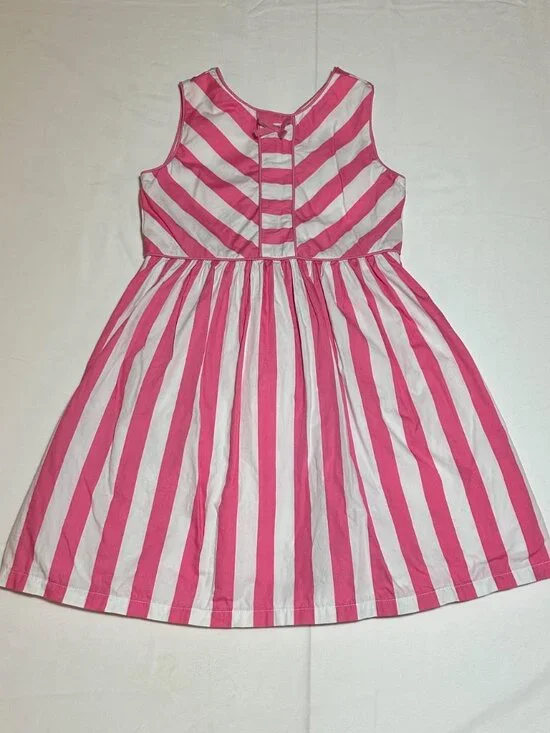 Gymboree Girls Size 5T Pink White Striped Sleeveless Lined Sundress Party