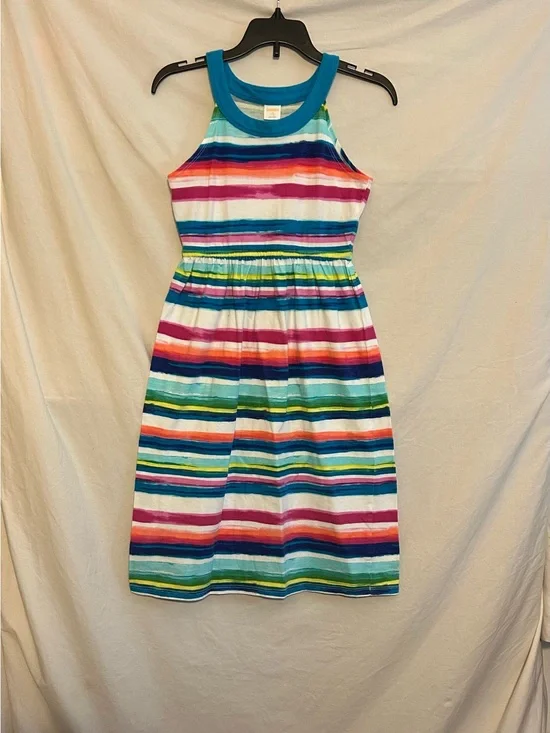 Gymboree Girls Medium 7/8 Sleeveless Bright Multicolor Striped Long Sundress