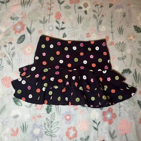 Gymboree Button Mini Skort Skirt Kid 5 Retro Y2K 2000s Kidcore Cottage Coquette