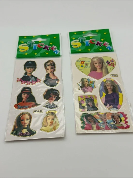 Vintage Barbie Sticker Sheets - Blonde & Brunette Dolls