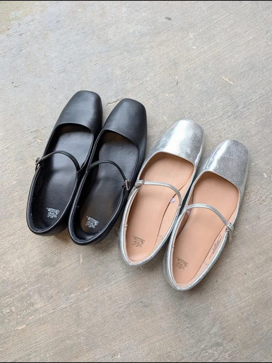 Wild Fable Women's Mary Jane Flats Bundle of Black and Silver - Size 7.5