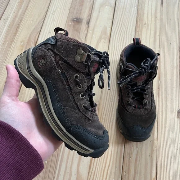 Timberland Kids 10.5M Brown Suede Leather Hiking Boots 66836 Mid‎ Top Trail shoe
