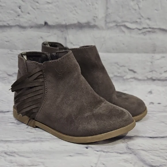 Old Navy Kids Suede Fringe Boots - Dark Brown