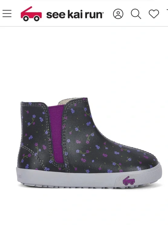 See Kai Run Keegan ll Black Floral Chelsea Boot NEW size 10 toddler