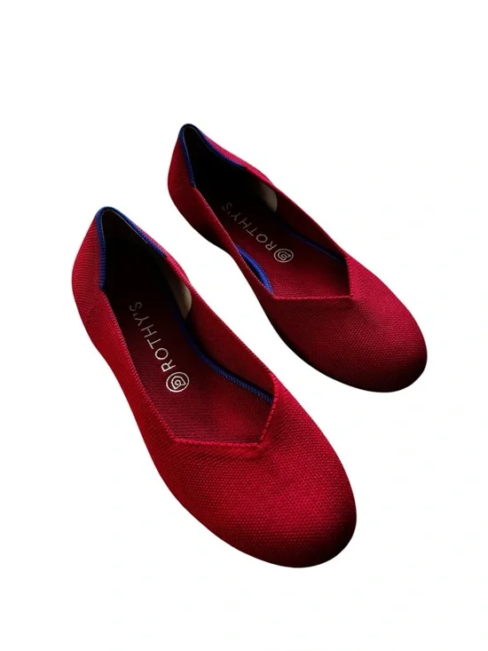 Rothy’s The Flat Slip on Shoes Women’s Size 9.5 Red Solid