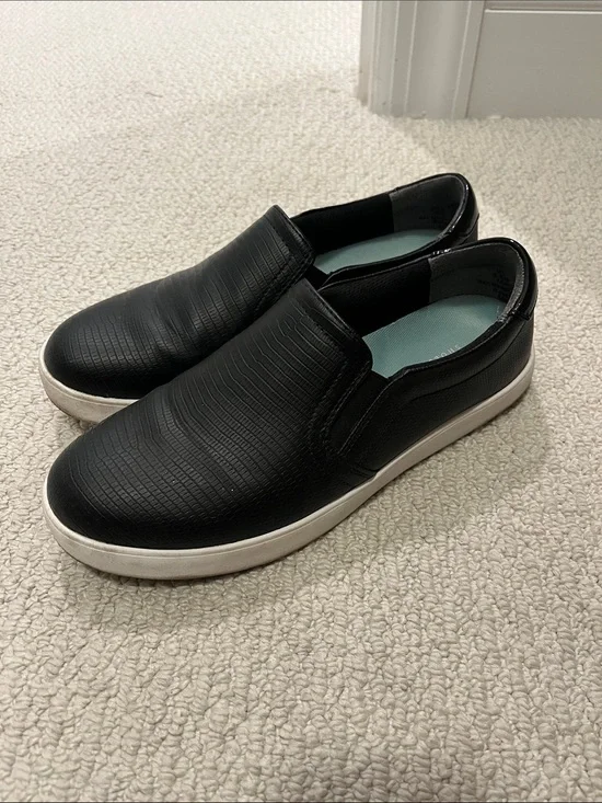 Dr. Scholl's Black Slip-On Women's Loafers with White Sole