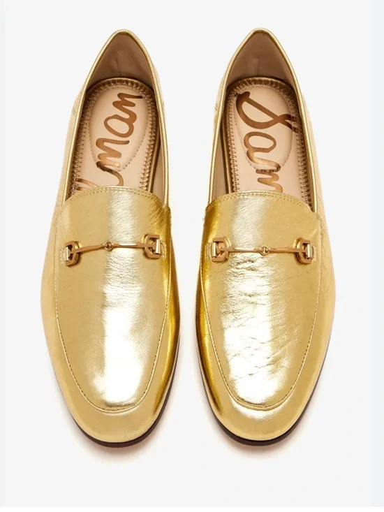Sam Edelman Loraine Gold Scale horse-bit loafers Size 7.5