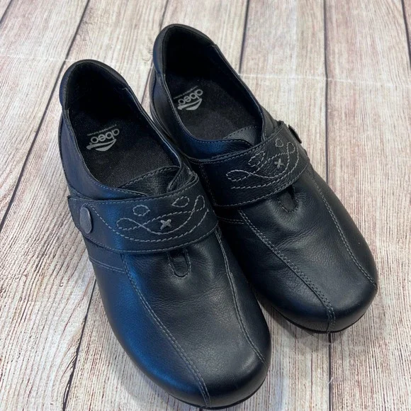 Abeo B.I.O.system Aster Black Leather Orthotic Loafers Women 8.5