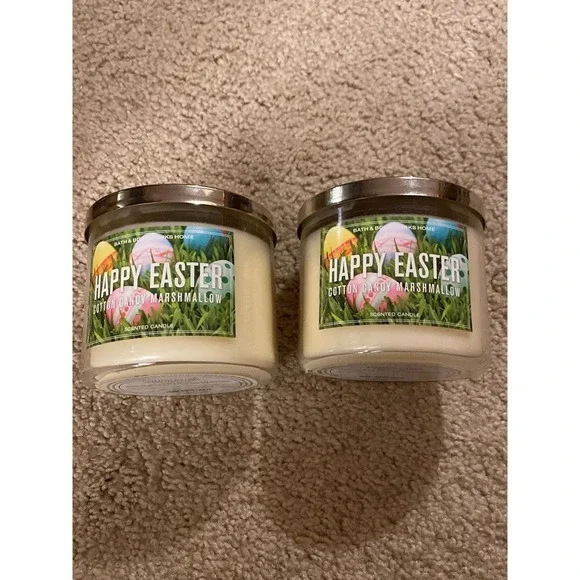 Bath and Body Works happy Easter cotton candy marshmallow candles‎ 2x