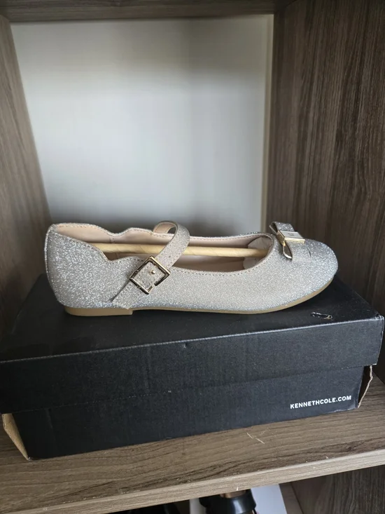 Kenneth Cole Kids' Glitter Mary Jane Ballet Flat - Silver