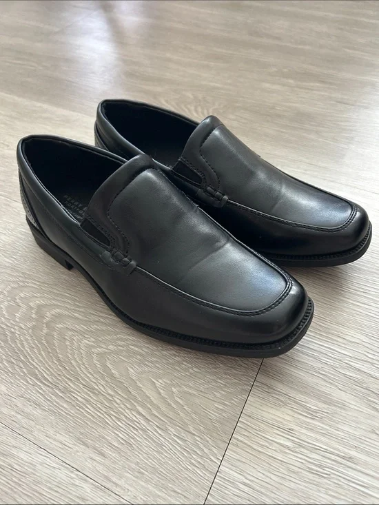 Perry Ellis Portfolio Black Sammy Slip On Loafer Dress Shoes Boys Size 2