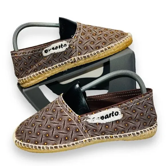 Cotheeka Natural Fiber Jute and Canvas Espadrilles Flats‎ Brown Women's 8