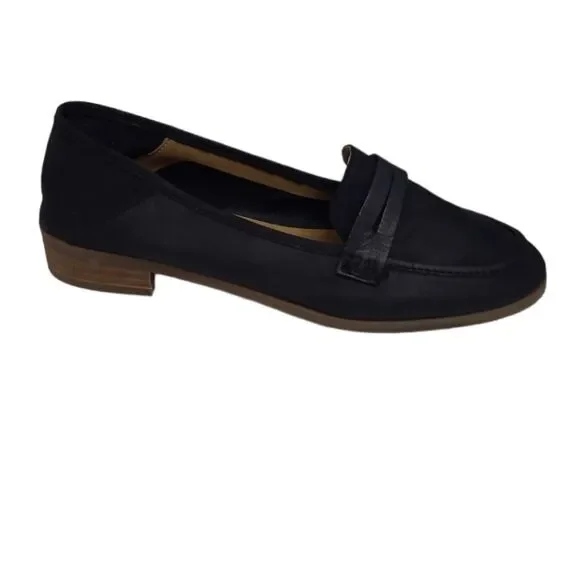 LUCKY BRAND black Caylon penny loafer leather slip on flats round‎ toe 9.5