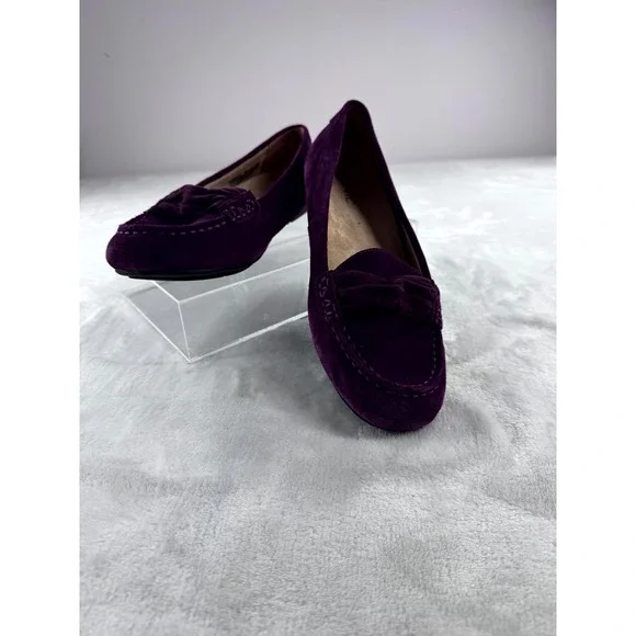 Vionic Norah Suede Loafer Shoes‎ Women's 9 Purple Slip-On Moccasin Comfort