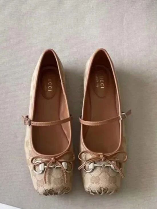 Gucci GG Supreme Mary Jane Ballet Flats – with Box