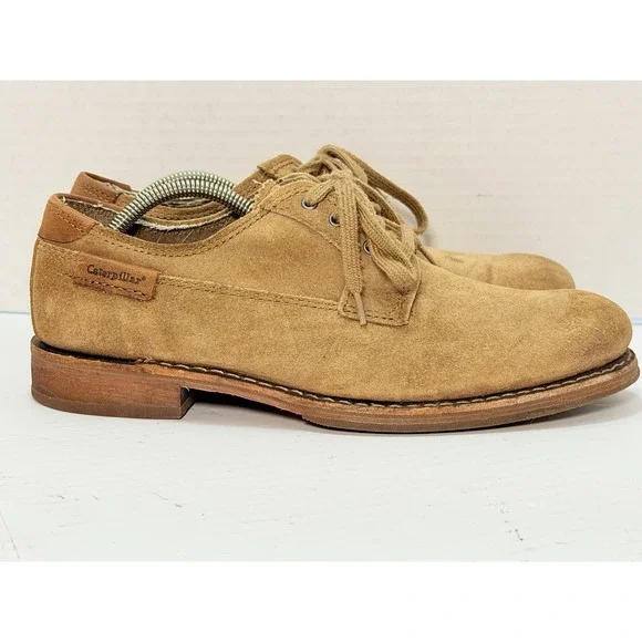 CAT Caterpillar Suede Oxford Shoes Beige Tan Leather Men's 9.5 Casual‎ Dress