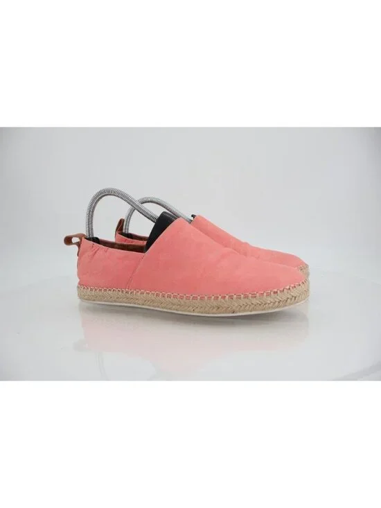 Gentle Souls Lizzy A-Line Espadrille Flats Shoes Womens Size 7.5 Coral Leather