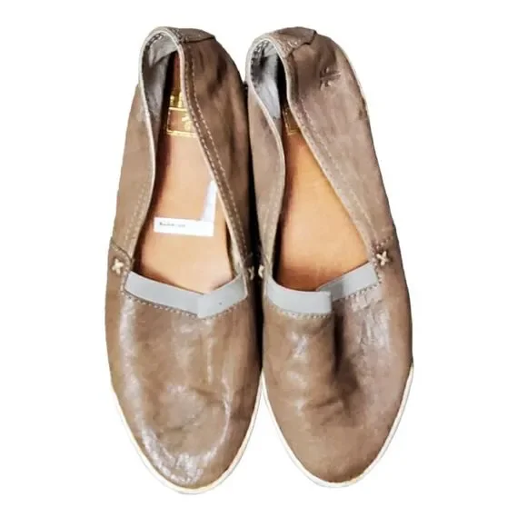 Frye Beige  Leather Slide Slip on Shoes
