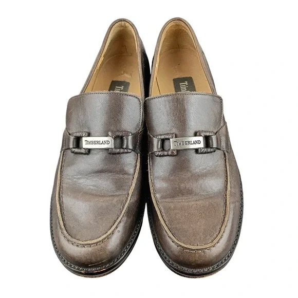 Timberland Womens Brown Leather Loafers Moc Toe Slip On Shoes Size 6 M Brazil