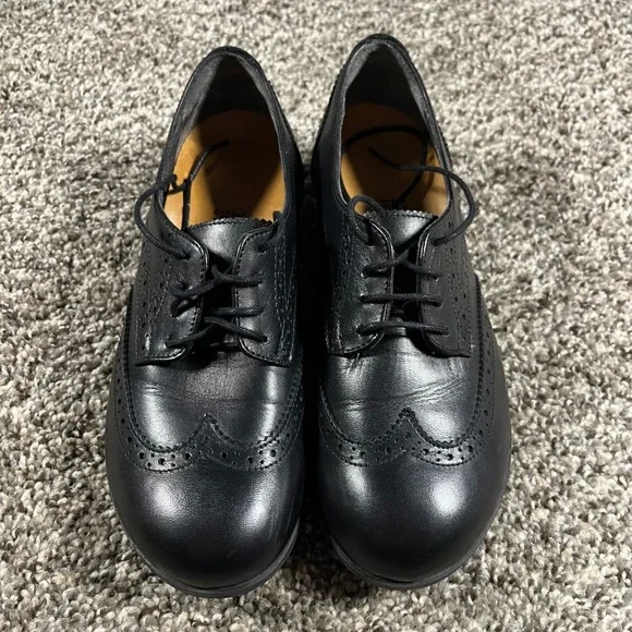 Birkenstock Laramie Low Women's 37 EU 6.5 US Black Leather Wingtip Brogue Shoes