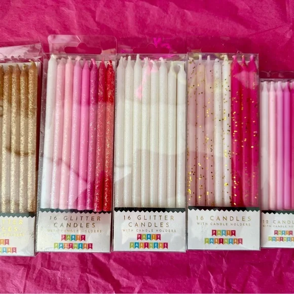 Sparkling ✨Celebration Candle Set - Pink, Red, White, Gold set of 12 or 16
