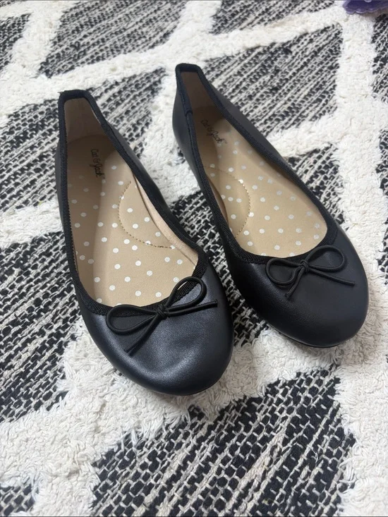 Taget cat & jack Black Ballet Flats with Bow girls size 1