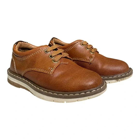 Ashford Hayes Boys Brown Oxford Dress‎ Shoes Size 5 M Textured Formal SU