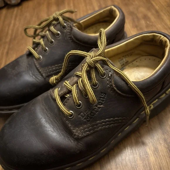Vintage‎ Dr. Martens Kids Shoes Oxford Brown Leather UK 2/US 4 - Made In England