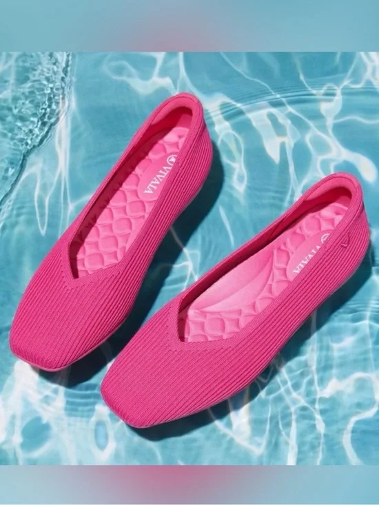 Vivaia Square Toe knit ballet flats size EU 39 US 8 Wide